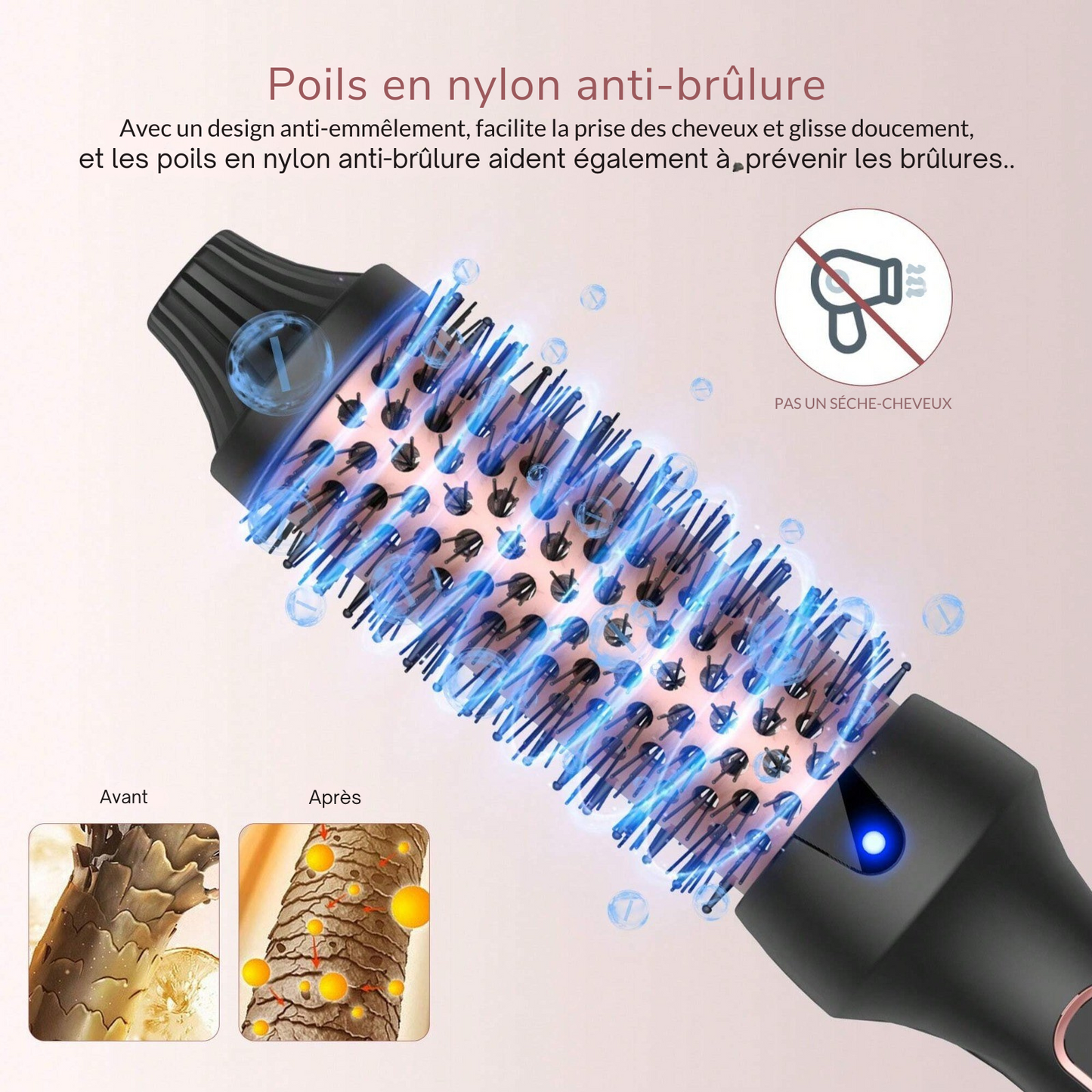 LunaraHair - Brosse Thermo‑Style Luxe